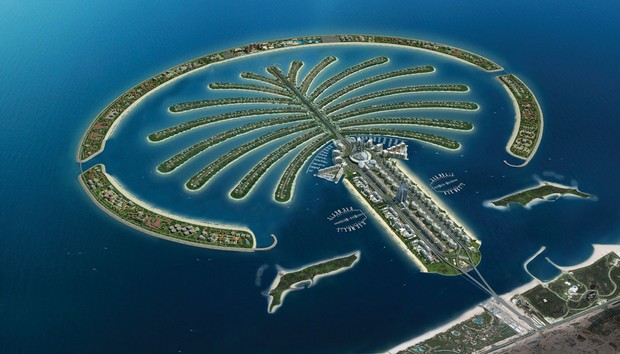 Különleges építmények: A pálma-sziget Dubaiban
